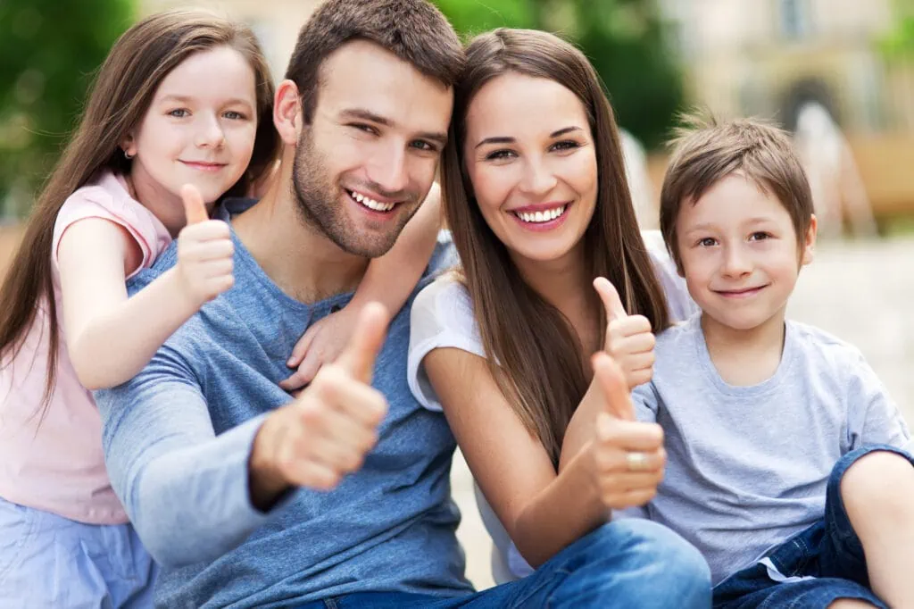 A family enjoying their new life in Surrey.