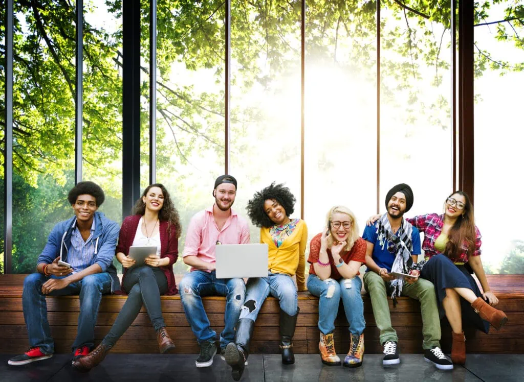 diversity teenagers friends friendship team concept