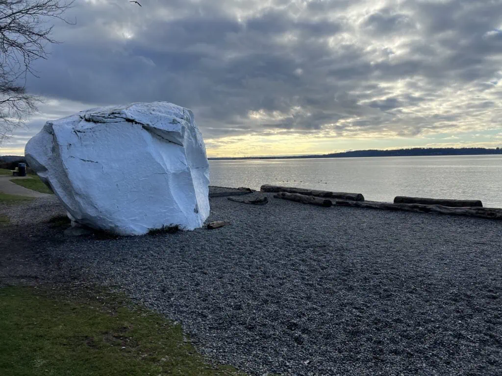 The Big White Rock that the community is known for