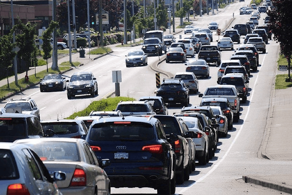 Photo of intense traffic in a residential neighbourhood