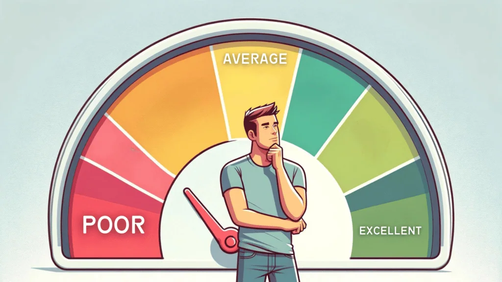 A credit score scale which should give the lender a good idea of how well you handle debt management