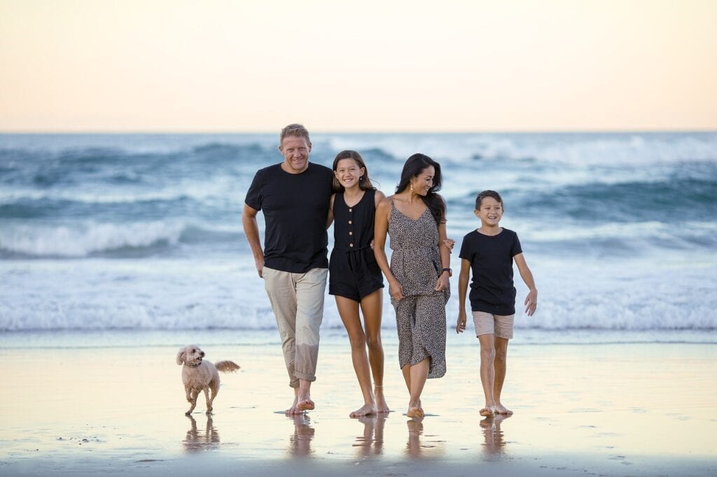 Photo of a family on the beach