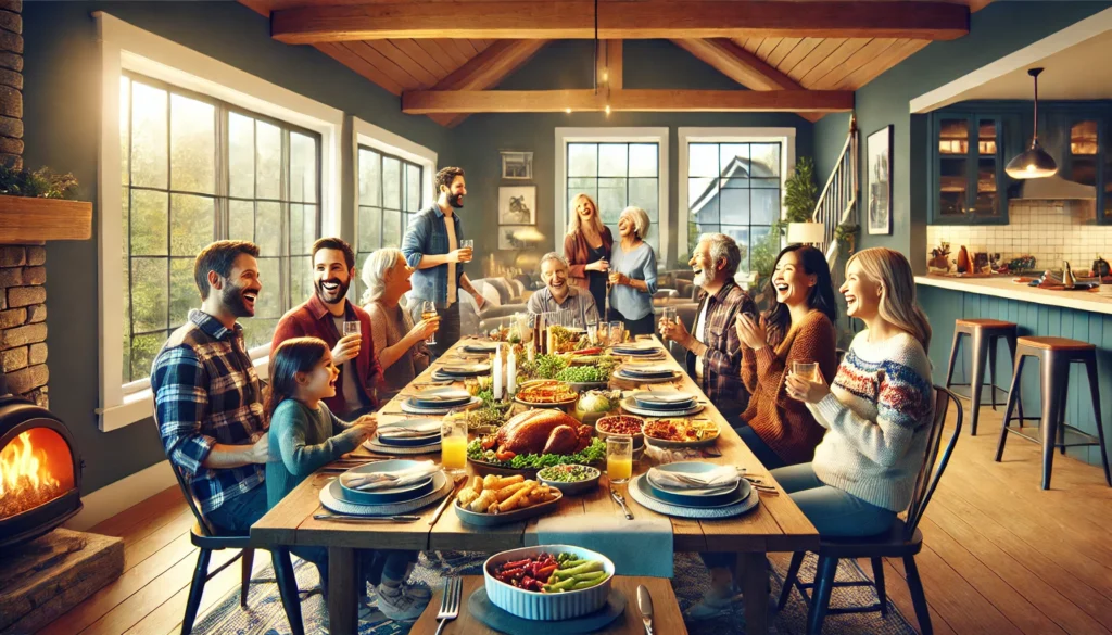 A dramatized photo of a family dinner, that you would typically find in Surrey BC