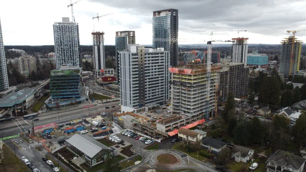 A photo of a developing Surrey Central neighbourhood, Surrey BC