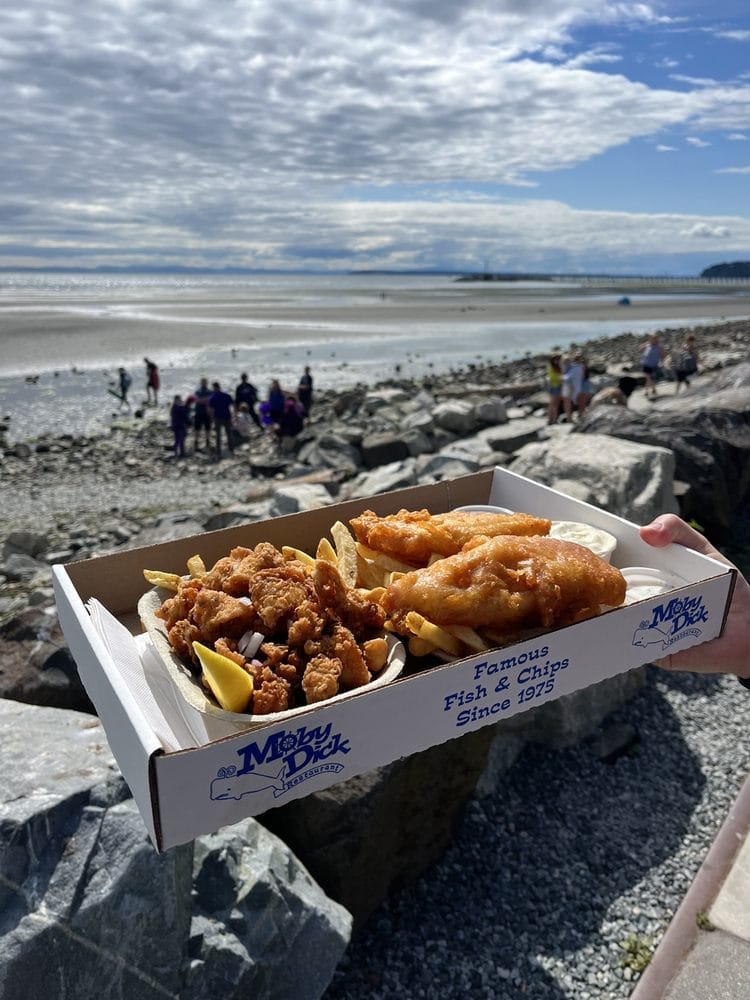 A popular fish and chips spot in White Rock, BC - Moby Dick has been a staple since 1975