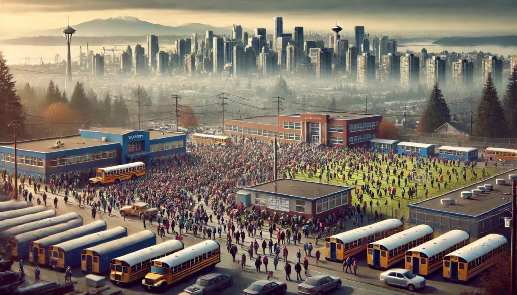 A dramatized photo of what overcrowding would look like in Surrey would look like 