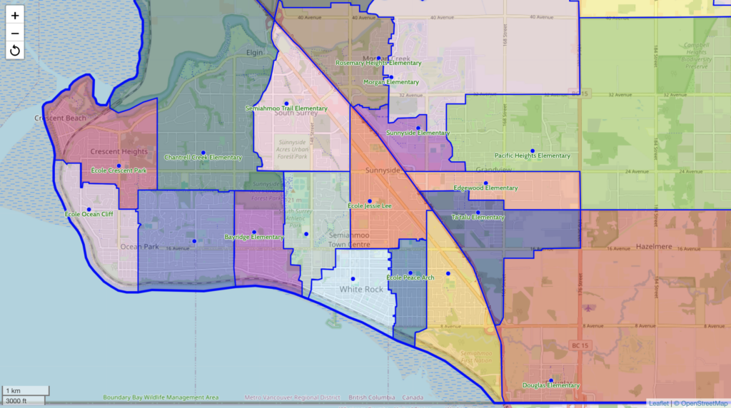 south surrey elementary school catchment map 2026
