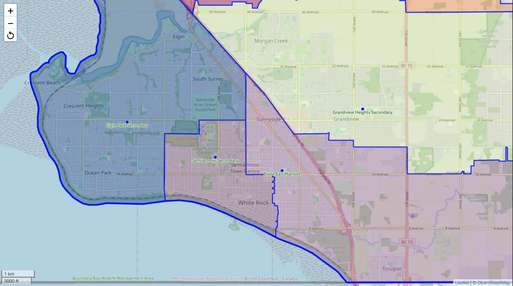 south surrey secondary school catchment map 2026